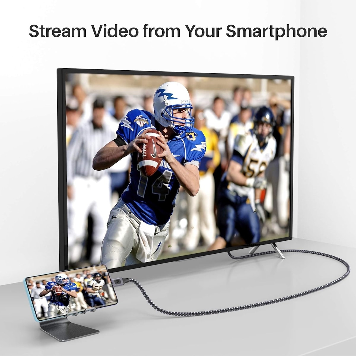 NÖRDIC 2M USBC til DisplayPort Cable UHD 4K 60Hz DP 1.2 21,6Gbps HDCP Alt-modus over USB C, aluminium Kontakt informasjon Grå
