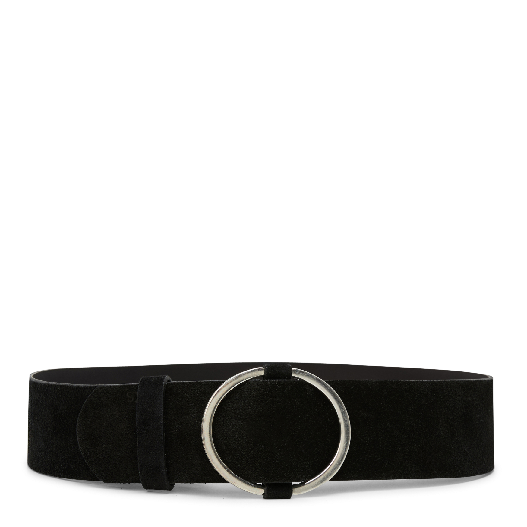 Ceinture large en cuir velours | Noir