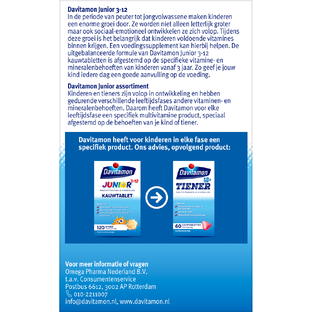 Davitamon Junior 3  Kauwtablet Vitamines Multivrucht 120KTB