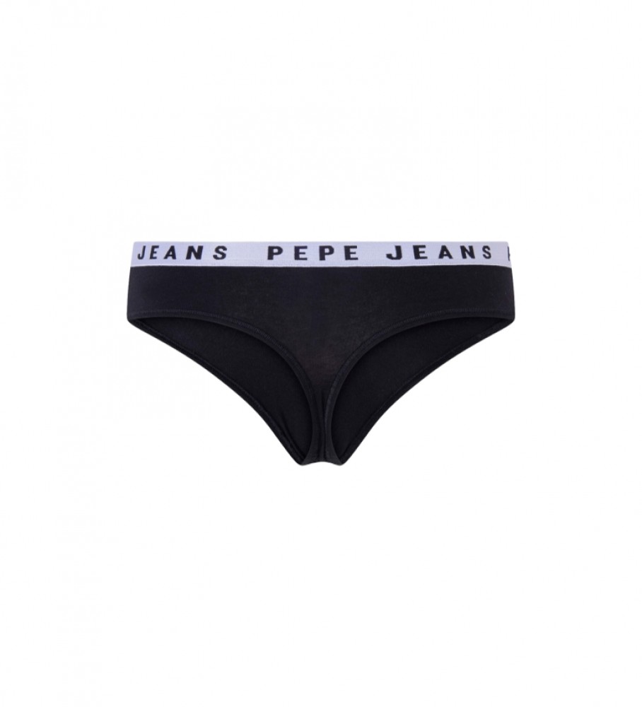Calcinha fio dental Pepe Jeans com logo azul marinho