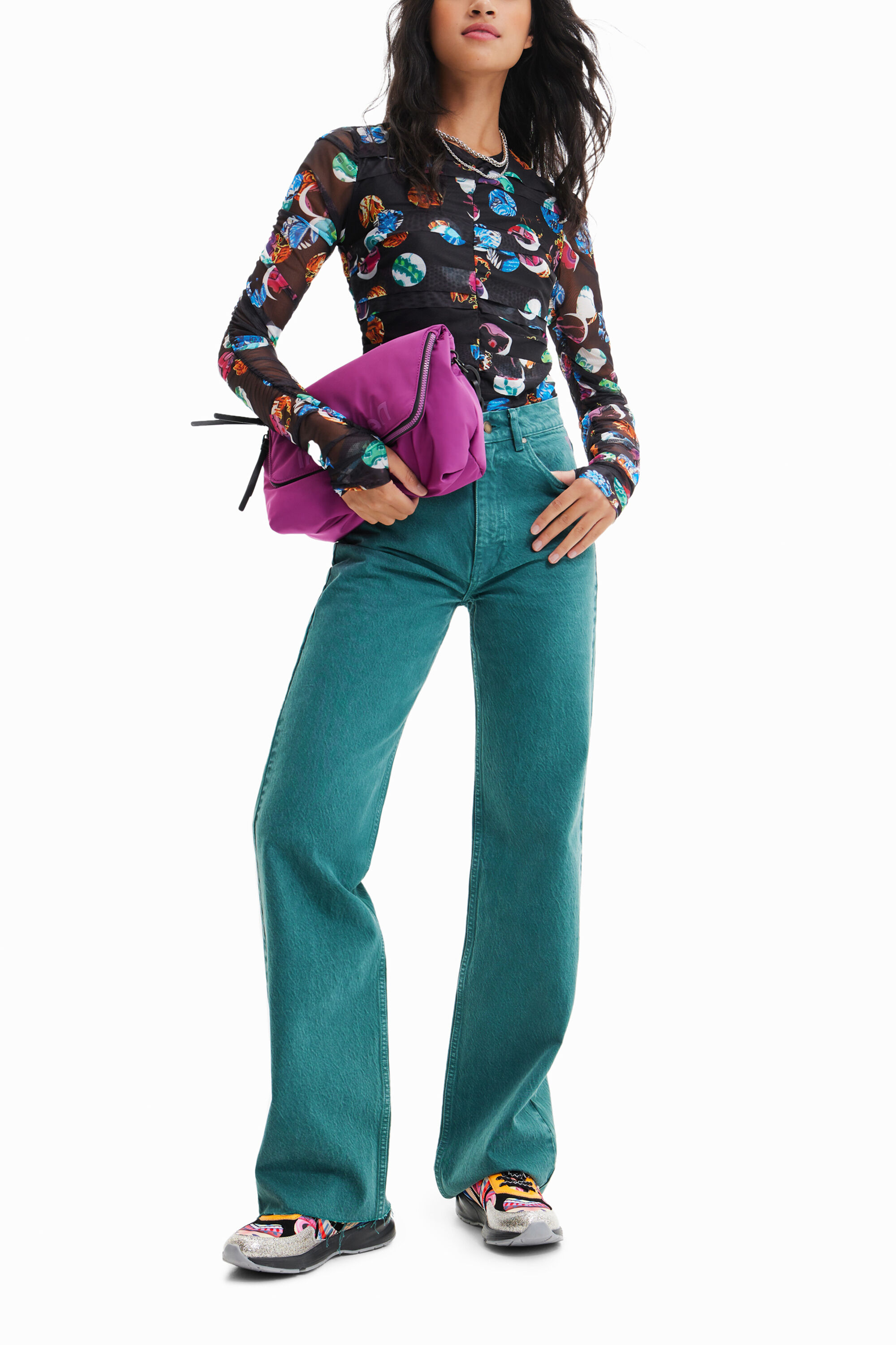 Body com estampa de bolinhas estilo fantasia