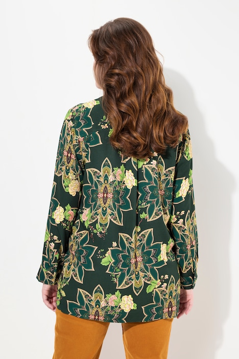 Hemdbluse, Mustermix, Hemdkragen, Langarm