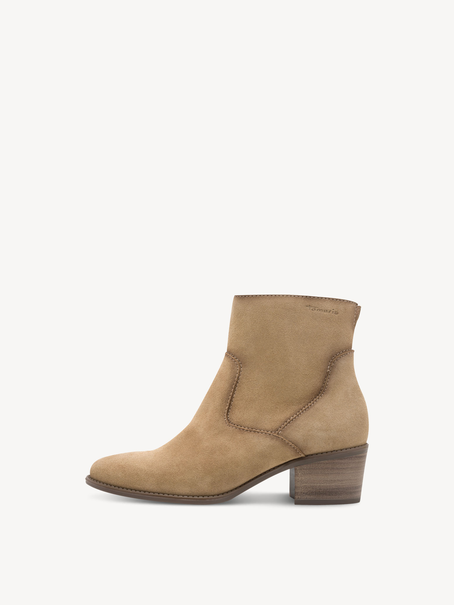 Leren Enkellaarsje - beige