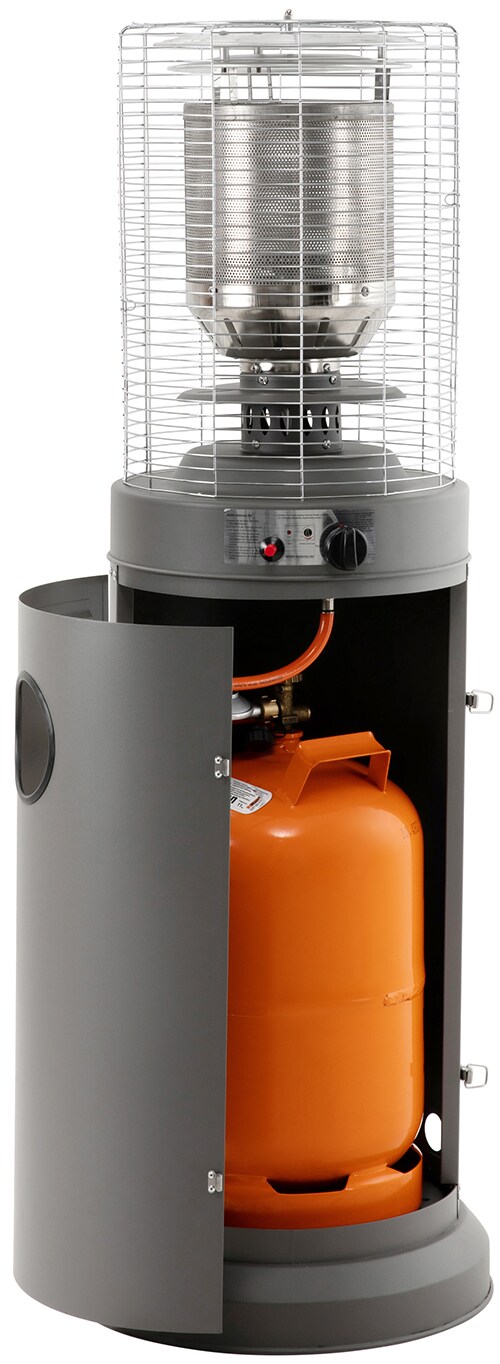 Heidenfeld Gasheizstrahler Inferno GH200, Terrassenheizer, stufenlos bis 10 kW, Piezo-Zündung (Schiefergrau )