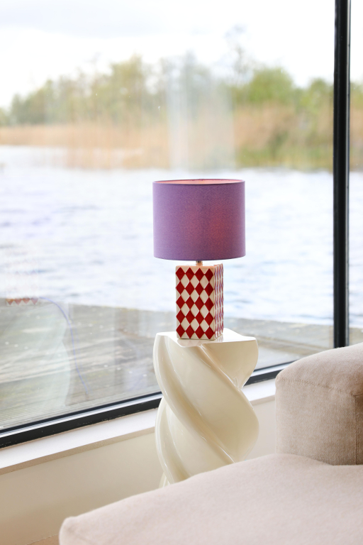 &klevering Grid tafellamp rood/lila