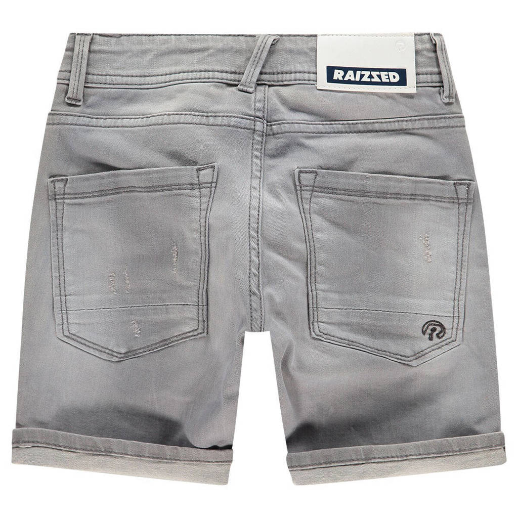 Raizzed denim short Oregon met slijtage mid grey stone