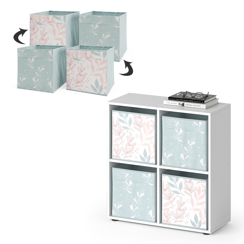 Vicco Raumteiler Würfelregal Standregal Tetra Weiß Faltbox Wohnzimmer Regal 73x72 cm modern Ablage 4 Fächer Dekoregal Ordnerregal Aufbewahrung