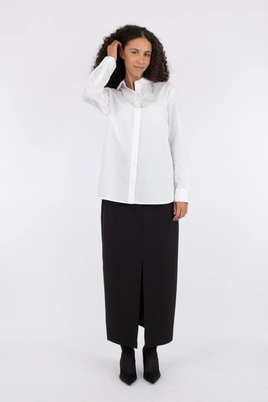 Neo Noir Margit C Poplin Shirt white