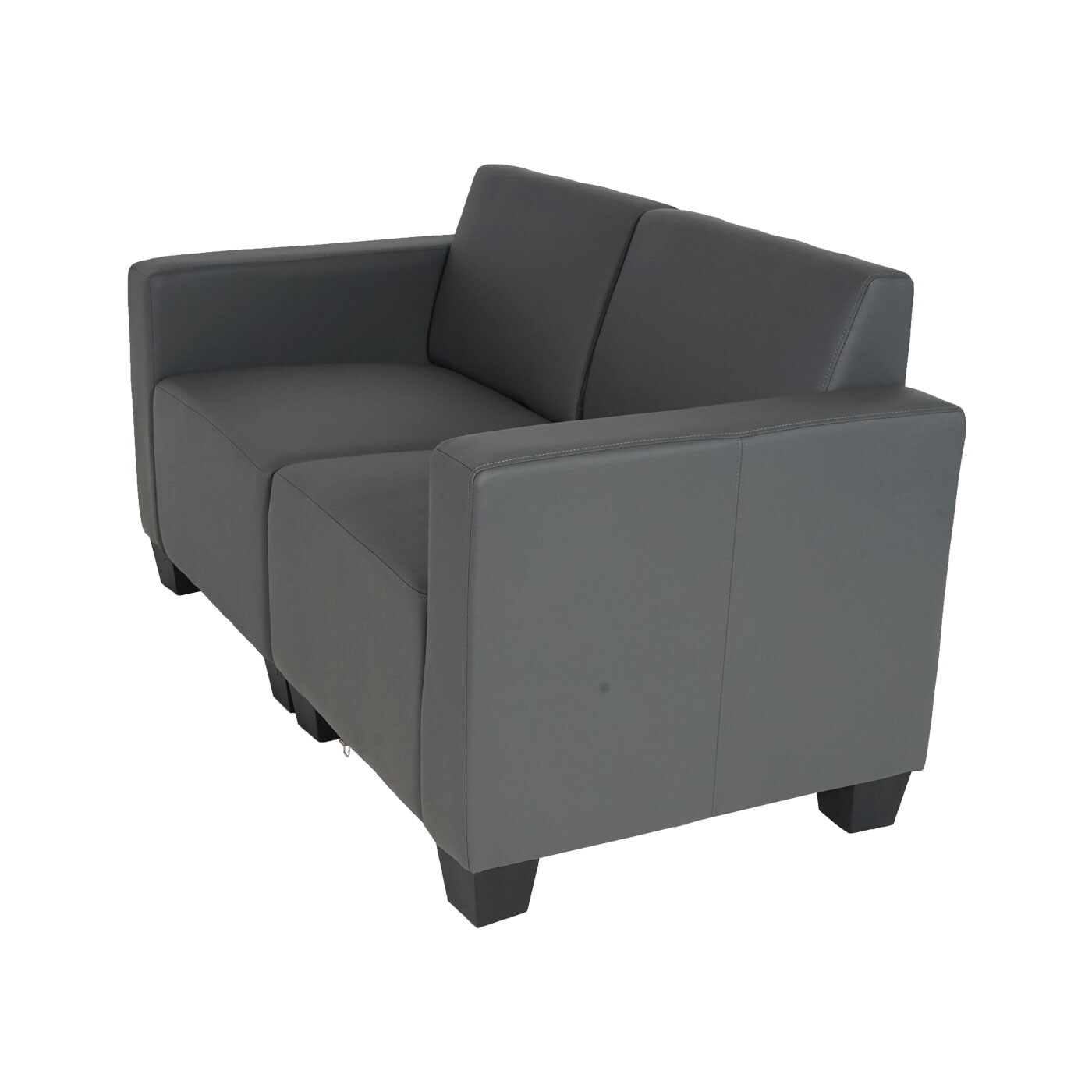 Modular 2-Sitzer Sofa Couch Moncalieri, Kunstleder ~ dunkelgrau