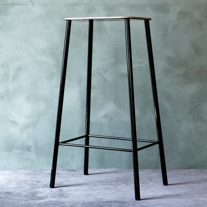 Frama - Adam Hocker, H 50 cm, Eiche geölt / schwarz