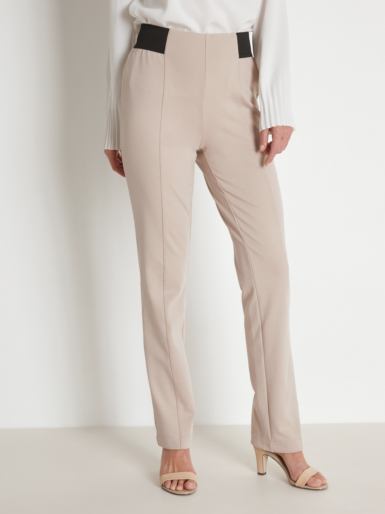 Pantalon élastiqué en maille milano