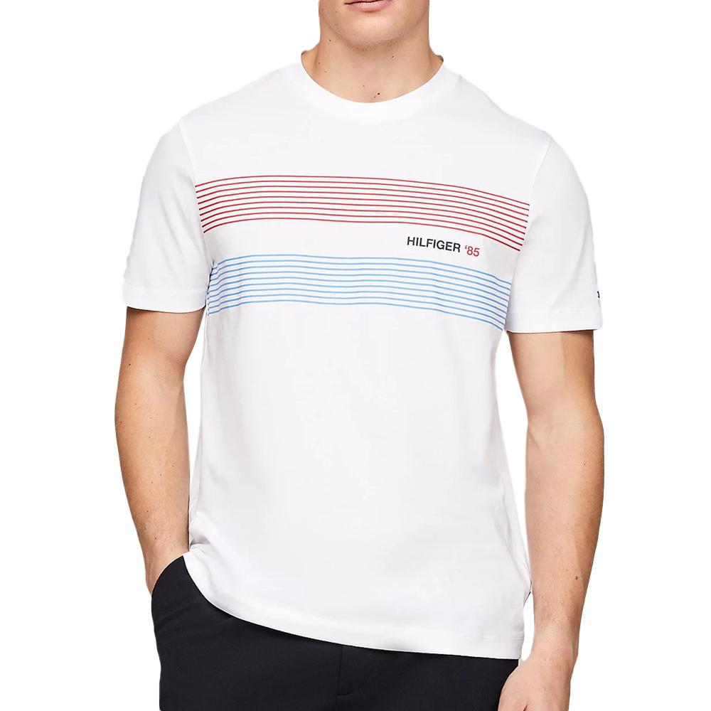 Tommy Hilfiger T-shirt Blanc Homme Tommy Hilfiger Chest Hilfiger 85