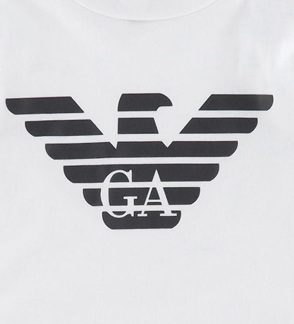 Emporio Armani Bluse - Weiß/Navy m. Logo