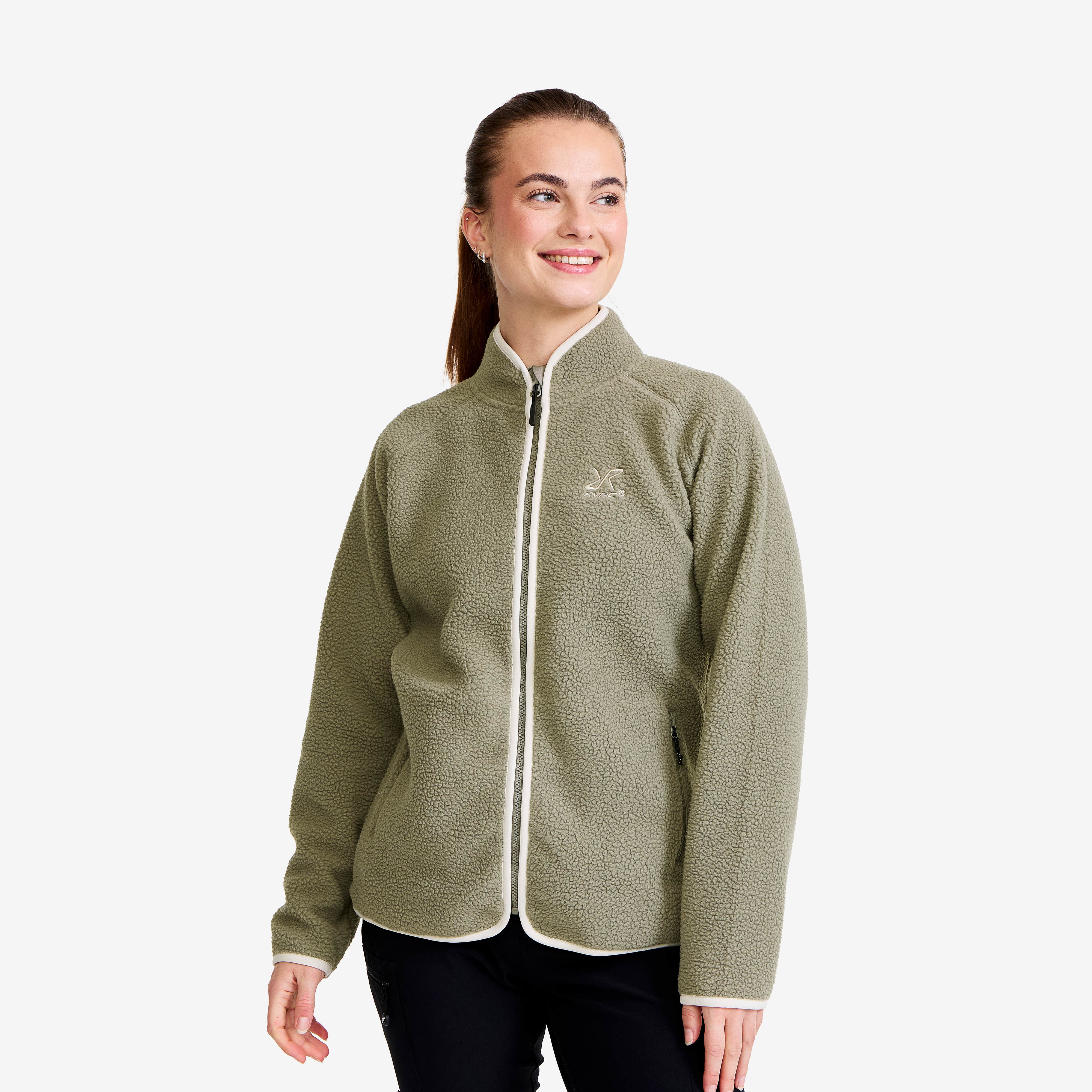 Canyon Full-zip Pile Fleece Dame Vetiver Green/Oatmeal