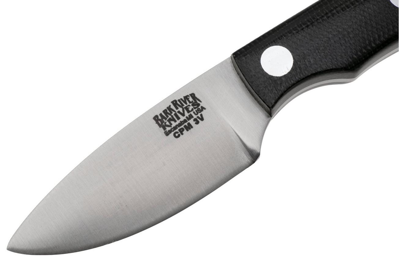 Bark River PSK Satin CPM 3V Black Canvas Micarta, vaststaand mes