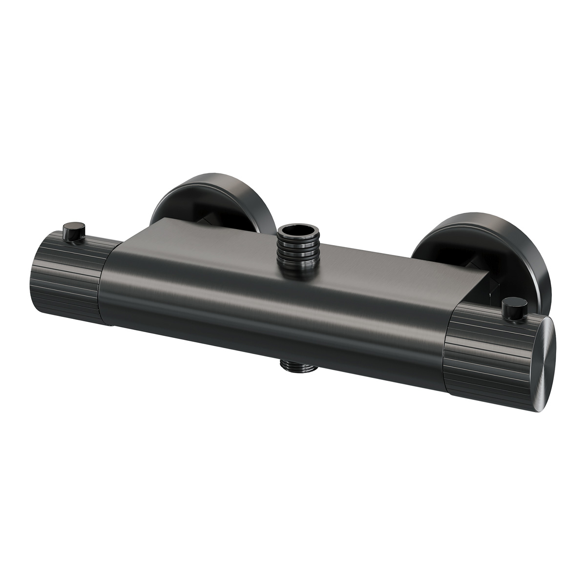 Brauer Stripe opbouw regendouche met 25cm hoofddouche en 3 standen handdouche gunmetal geborsteld PVD