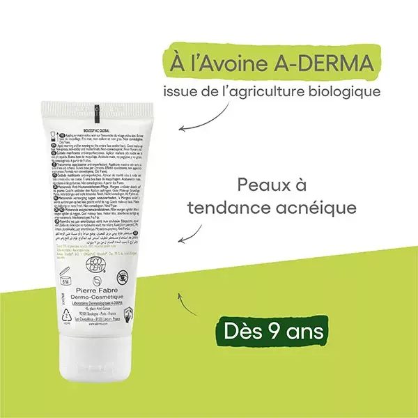A-Derma Biology AC Global Tratamento Matificante Anti-Imperfeições 40 ml