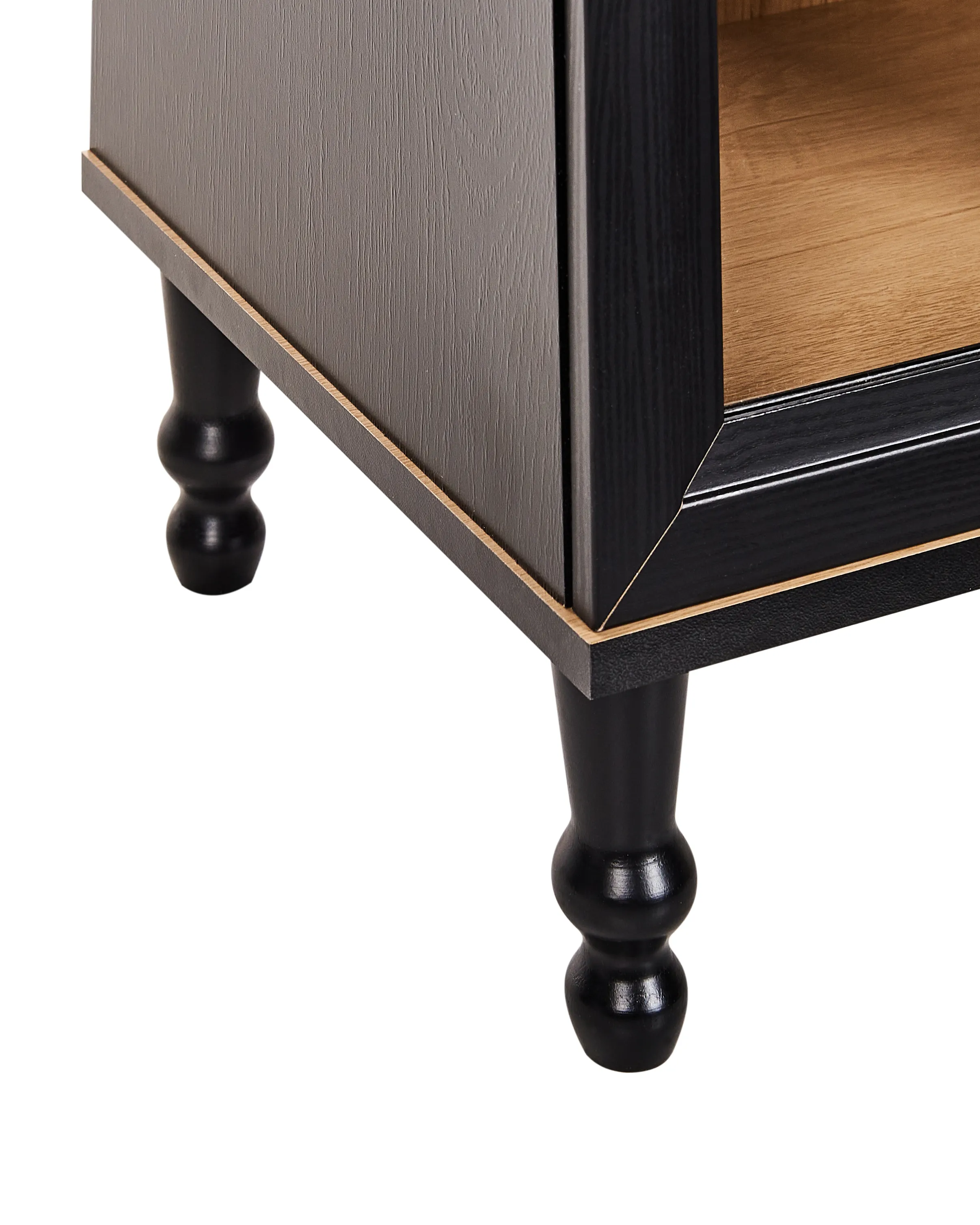 Glazen vitrinekast TINGLEDALE 80 cm Zwart