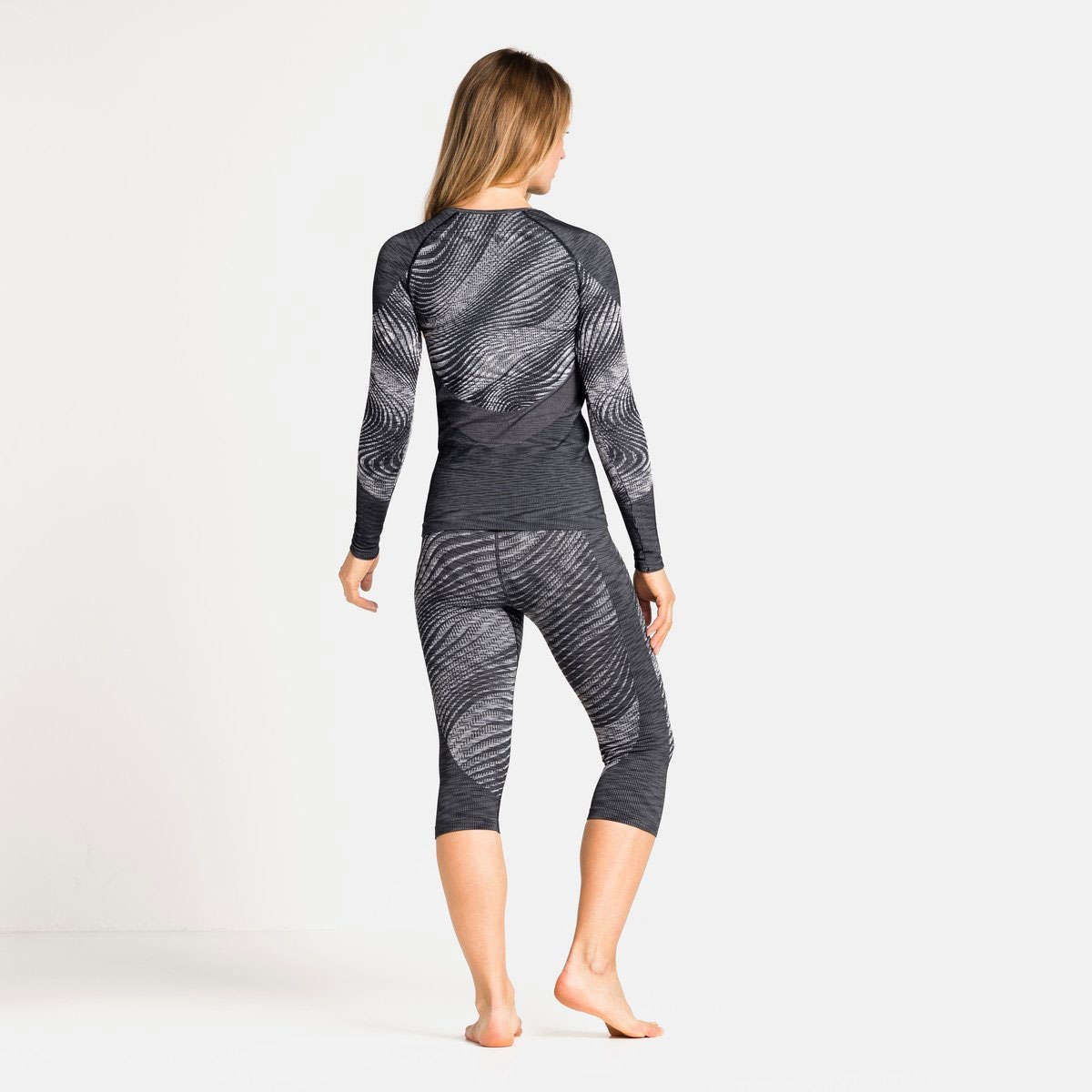 Odlo Blackcomb Eco BL Crew Neck Thermoshirt Lange Mouwen Zwart/Grijs Dames