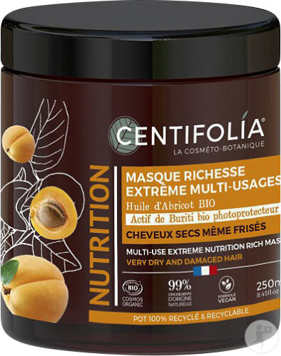 Centifolia Nutrition Masque Richesse Extrême Multi-Usages Cheveux Secs Même Frisés Pot 200ml