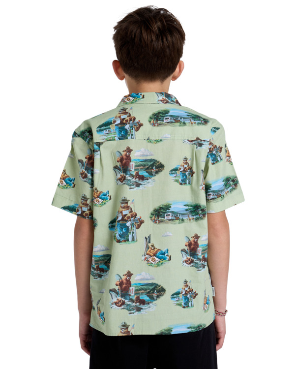 Element Smokey Bear Camp Woven SS Youth Oyster Gray