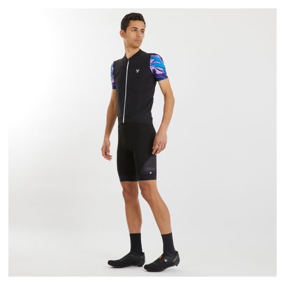 Maillot Manches Courtes LeBram Ventoux Pétrole Noir Bleu