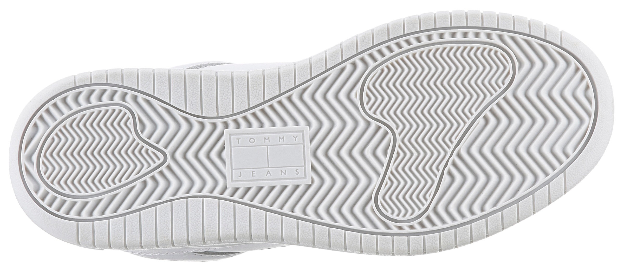 Tommy Jeans Plateausneaker »TJW RETRO BASKET FLATFORM ESS«  mit Logoschriftzug in der Sohle, Freizeitschuh, Halbschuh, Schnürschuh