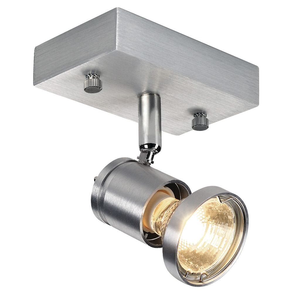 Enkelvoudige spot Souvereen in geborsteld aluminium, GU10