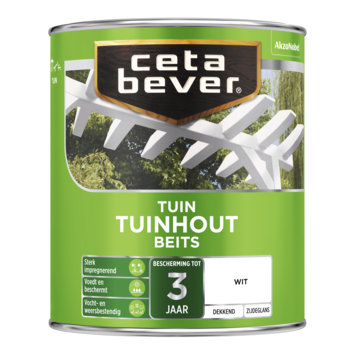 CetaBever Tuinhoutbeits zijdeglans dekkend wit 750 ml