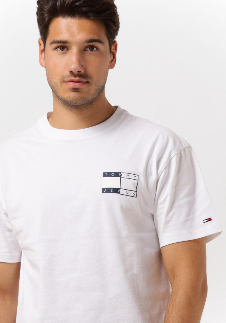 TOMMY JEANS witte tommy jeans t-shirt tjm twisted flag tee