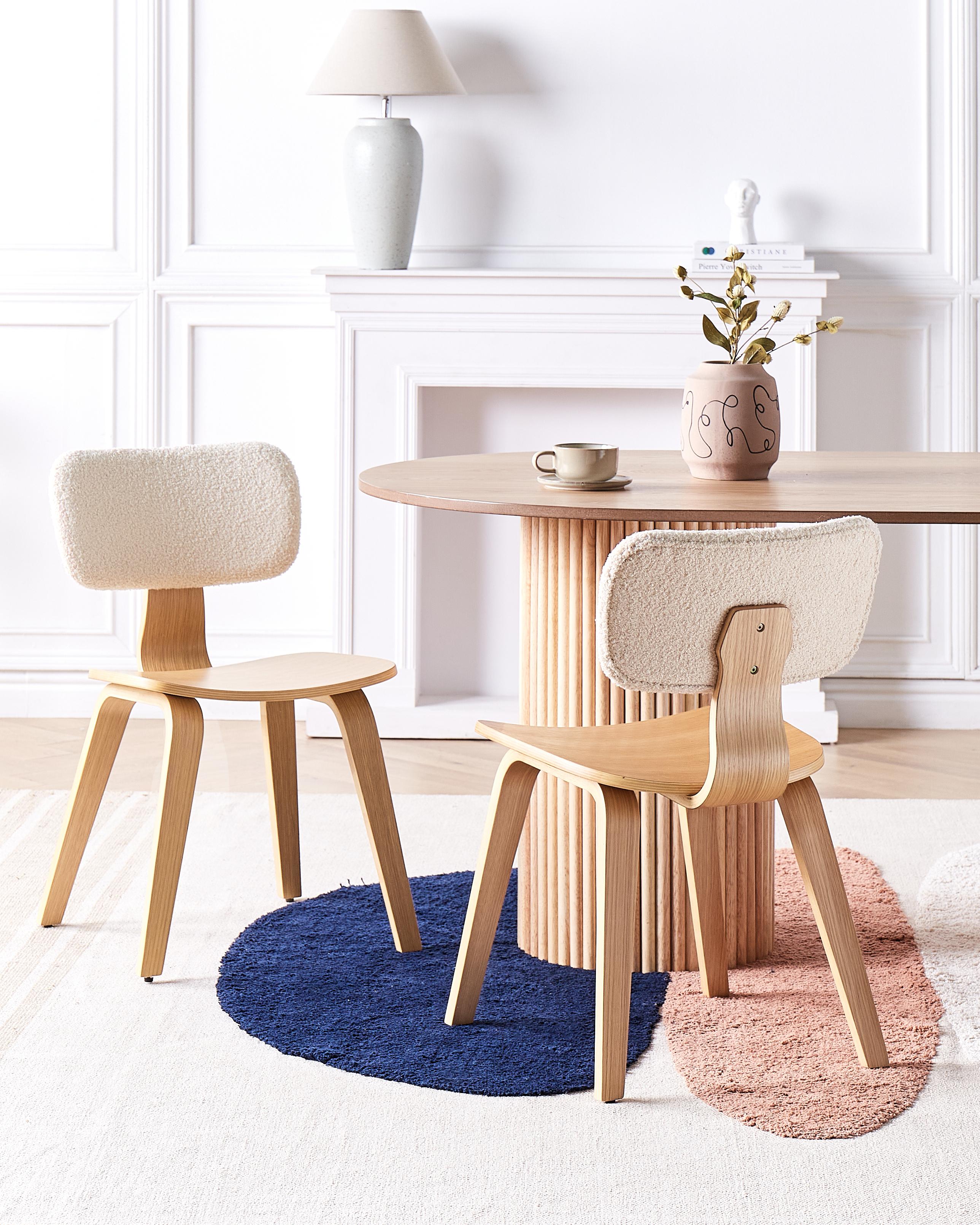 Set van 2 eetkamerstoelen LUCINDA Hout Lichtbruin