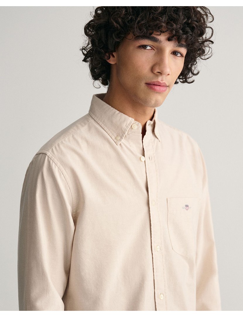 Classic Long Sleeve Oxford Shirt Beige