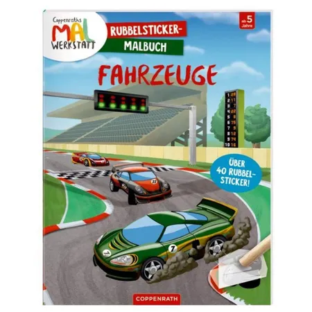 Coppenrath Verlag Mal-Werkstatt Rubbelsticker Malbuch Fahrzeuge