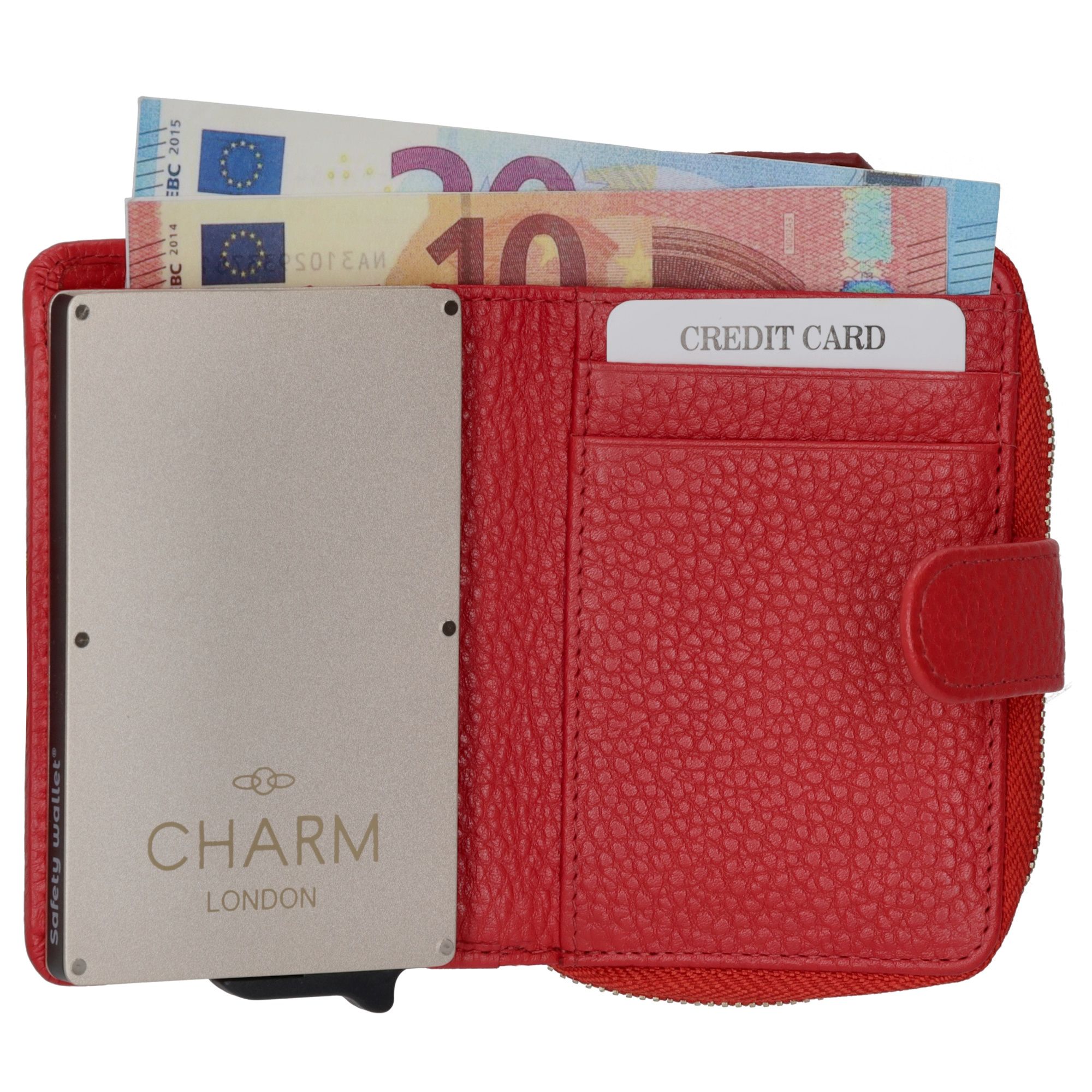 Charm London Washington Creditcard Etui Rits Rood