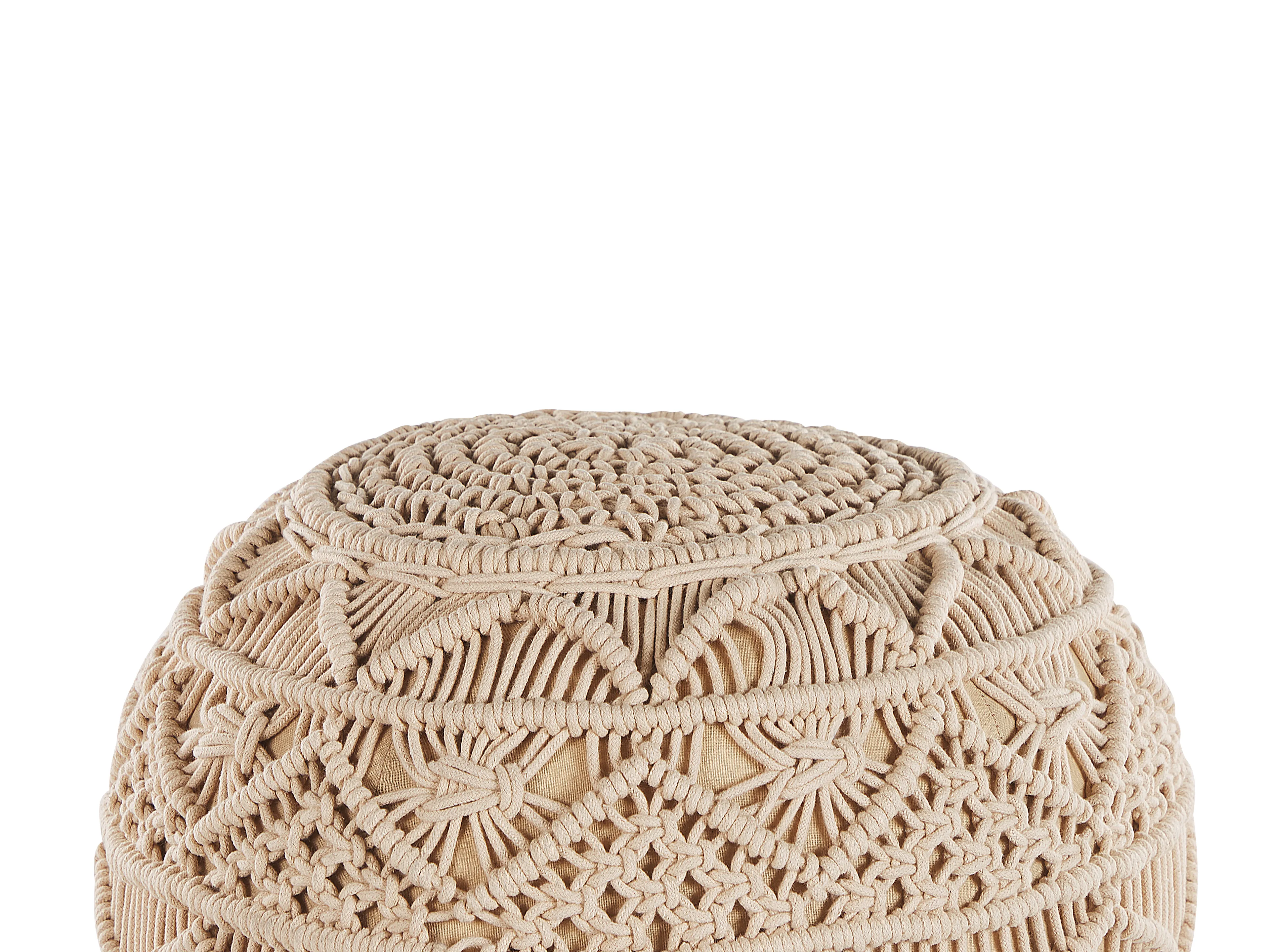 Poef Macramé KAYSERI Katoen Beige