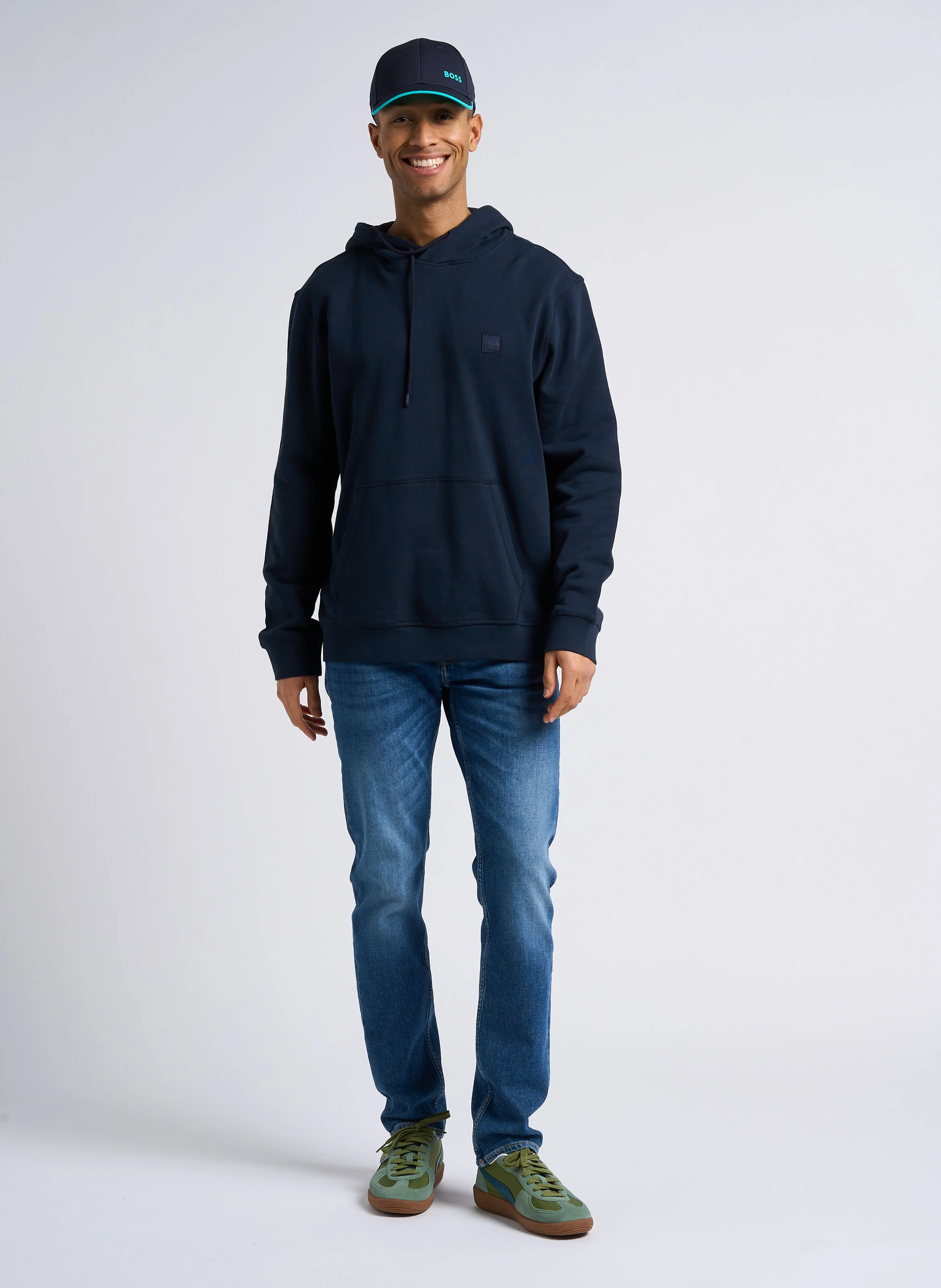 Sweat à capuche en coton | Bleu