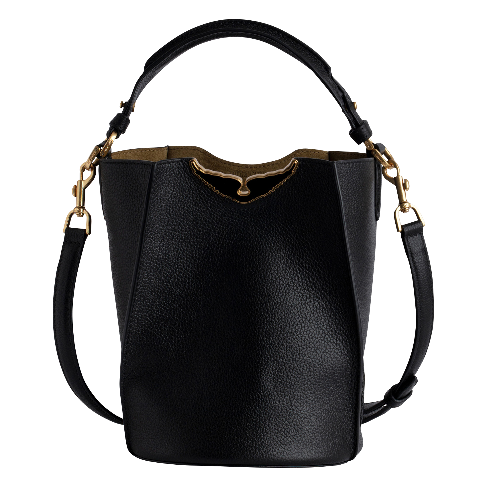 BORDERLINE - Sac seau en cuir grainé | Noir