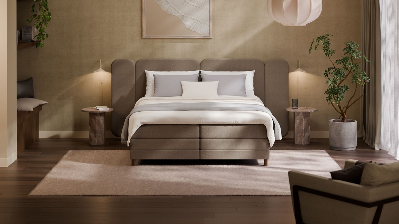 Elektrische boxspring Ridge - Warm wool grey