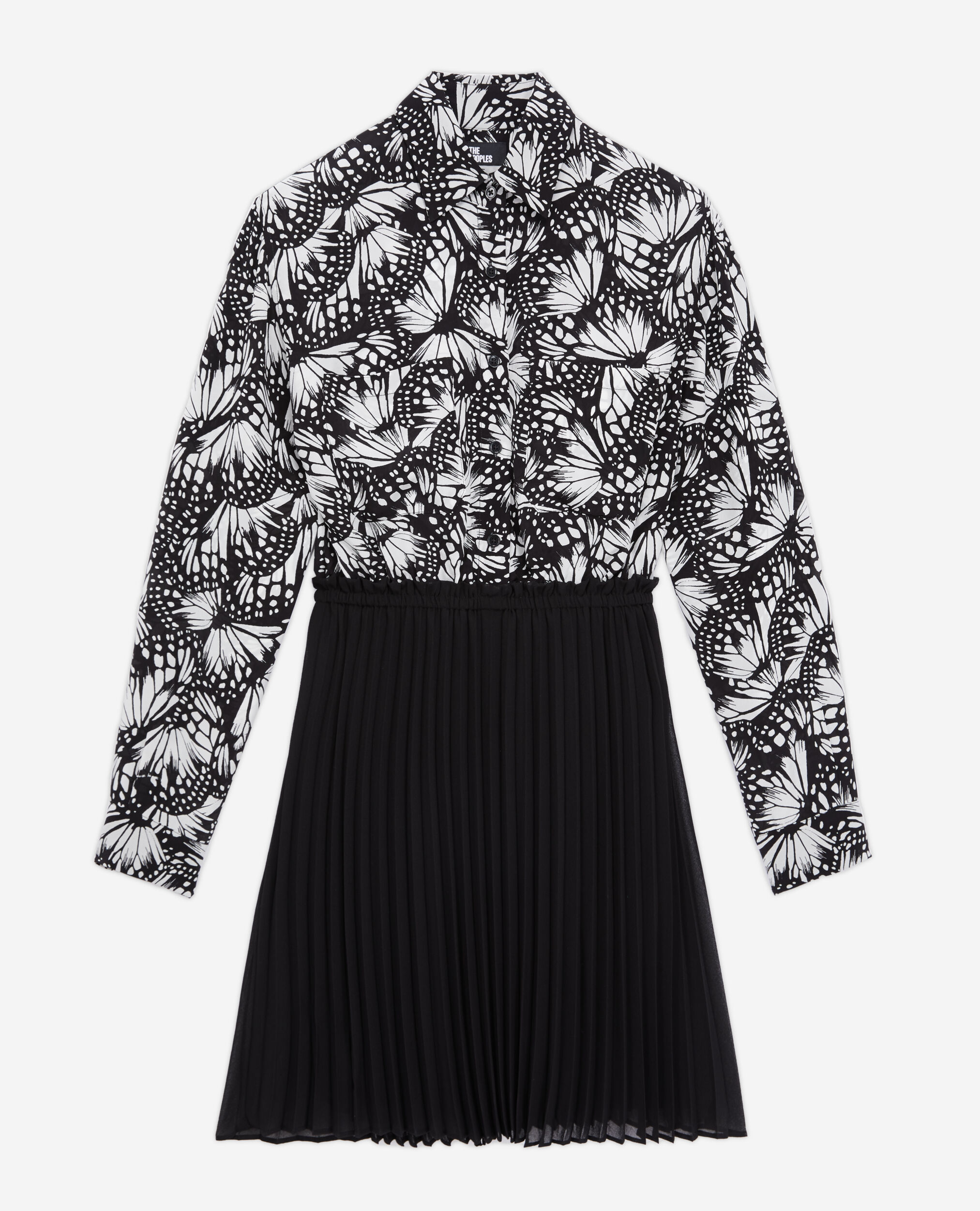 Robe courte plissée imprimée