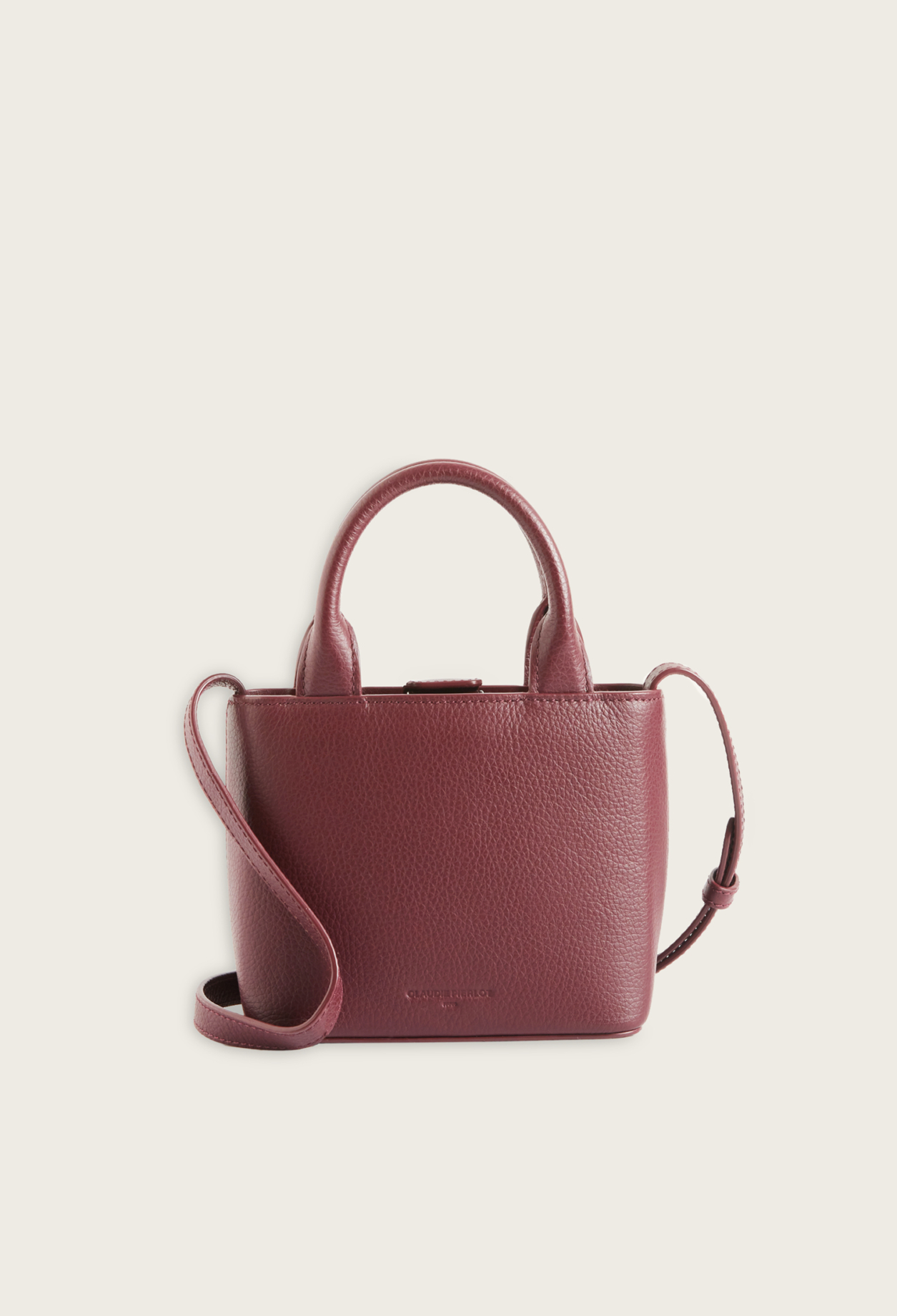 Mini sac Anouck cuir graine bordeaux