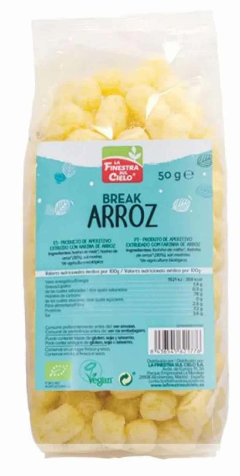 janela para o céu Snacks Arroz Integral 50 gramas