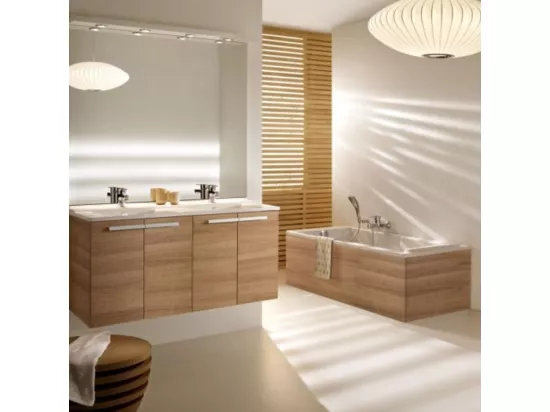 Baignoire bain douche JACOB DELAFON Struktura + pare bain + tablier + étagère 170 x 75