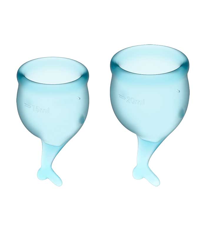 Satisfyer - Kit Menstrual Cup Feel Secure (15 + 20 ml) - Azul Claro
