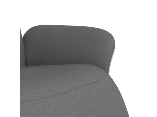 Fauteuil inclinable avec repose-pieds gris foncé tissu