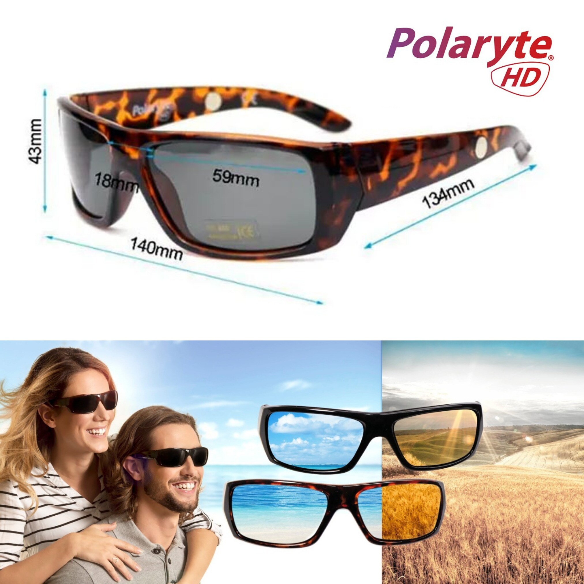 Best Direct® polarisierte Sonnenbrille UV 400 für Damen und Herren Polaryte HD Set