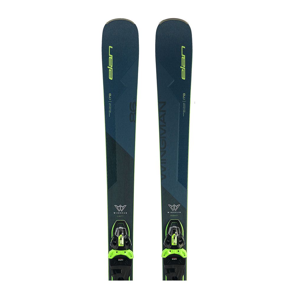 Elan WINGMAN 86 TI FUSION X + EMX 11.0 GW - Pack skis all mountain + Fixations Homme blue/green