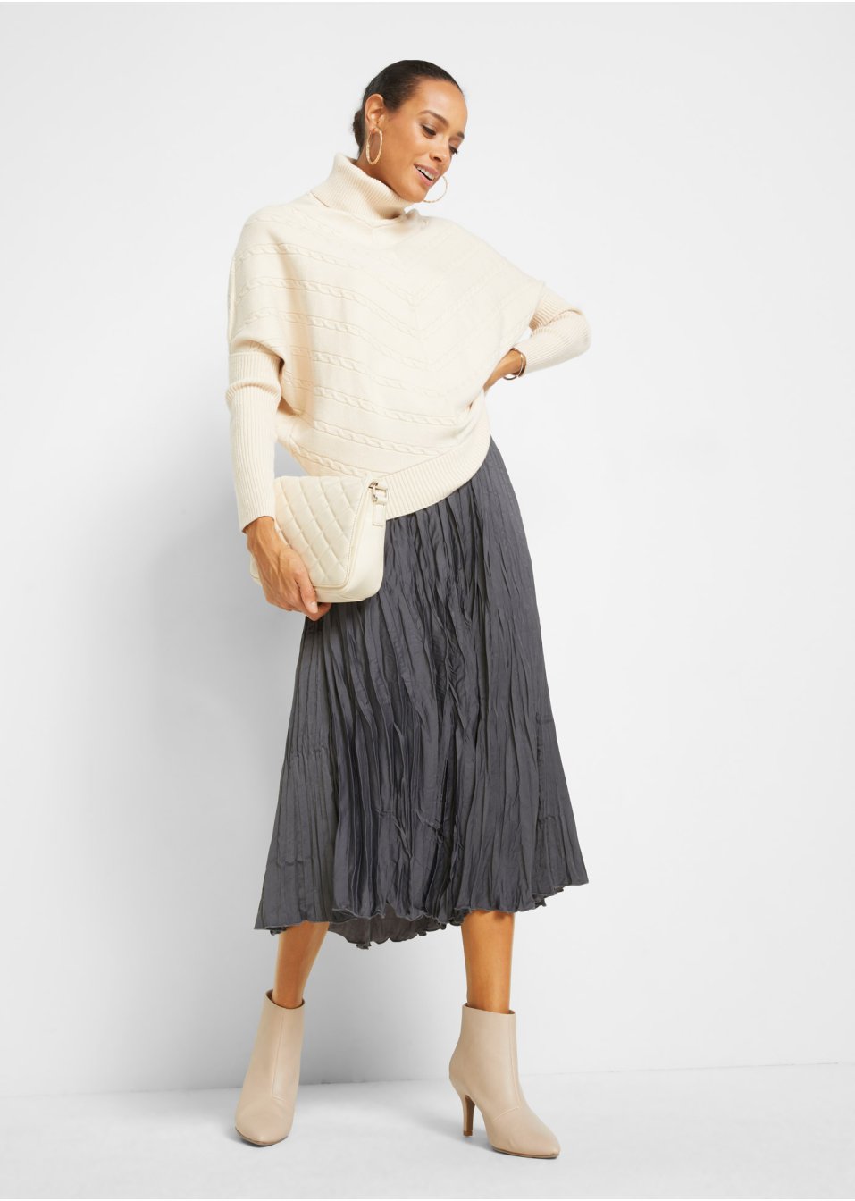 Jupe froissée en satin
