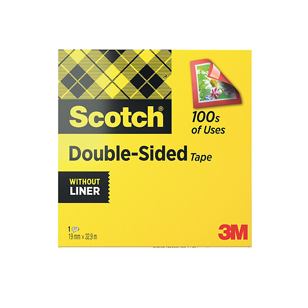 Adhésif double face Scotch® 19 mm x 32,9 m sans film protecteur