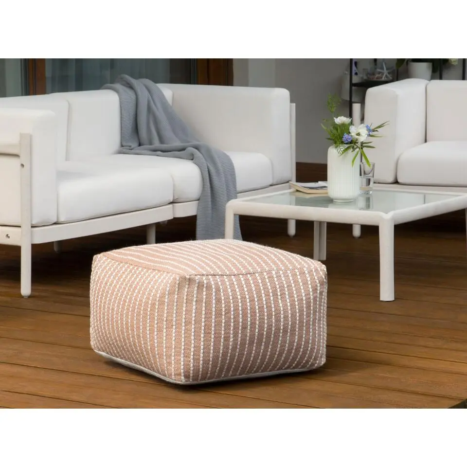 ZAHRI - Buitenpoef - Bruin - 50 x 50 x 30 cm - Synthetisch