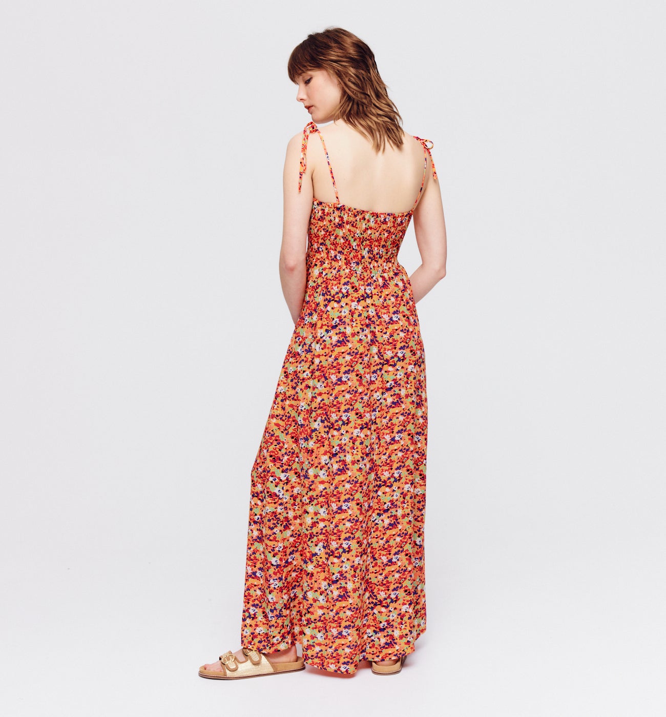 Longue robe à smock Femme - Imprimé multicolore